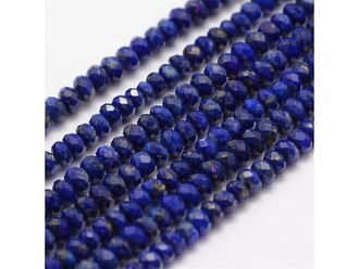 Neukončená šňůra z fazetovaných rondelek z minerálu lapis lazuli, rozměr 3 x 2 mm