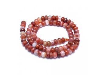 Neukončená šňůra z rondelek z achátu červeného, rozměr 6 x 4 mm