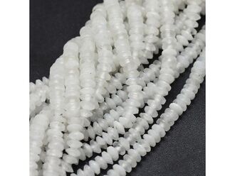 Neukončená šňůra z měsíčního kámen rondelek fasetovaných 3.5 x 1.5 mm