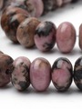 Neukončená šňůra z rondelek  z rodonitu, 8 x 5 mm