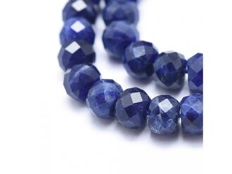 Neukončená šňůra z fazetovaných rondelek ze sodalitu, 6 x 4 mm