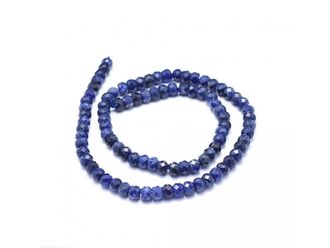 Neukončená šňůra z fazetovaných rondelek ze sodalitu, 6 x 4 mm