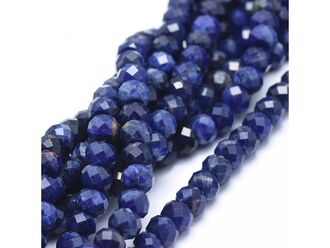 Neukončená šňůra z fazetovaných rondelek ze sodalitu, 6 x 4 mm