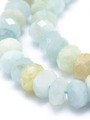 Neukončená šňůra z rondelek z akvamarínu, fazetované, 8 x 5 mm