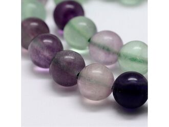 Fluorit, 5 korálků v sáčku, průměr 10 mm 