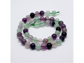 Fluorit, 5 korálků v sáčku, průměr 10 mm 