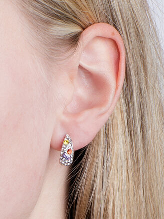 Náušnice s barevnými krystalky