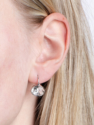 Náušnice stříbrné barvy s krystalkem