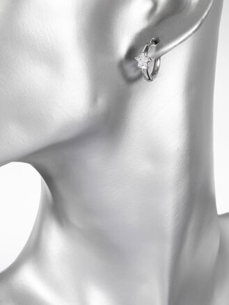 Náušnice z chirurgické oceli hvězda s krystalkem