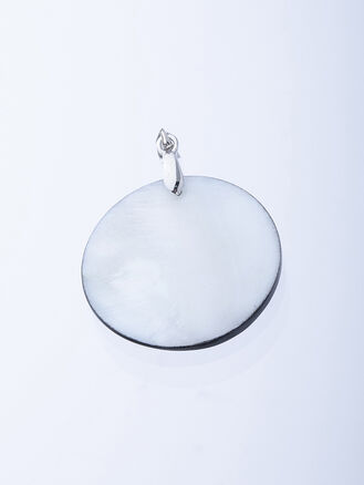 Kulatý přívěsek se spirálou oboustranný, zdobeno paua perletí 