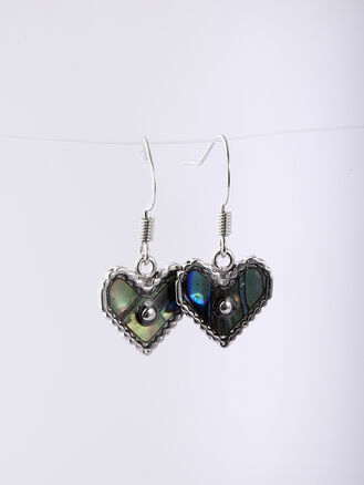 Fashion Jewelry náušnice srdíčka, zdobeno paua perletí