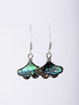 Fashion Jewelry náušnice ginkgo biloba, zdobeno paua perletí