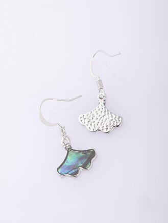 Fashion Jewelry náušnice ginkgo biloba, zdobeno paua perletí