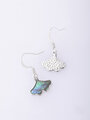 Fashion Jewelry náušnice ginkgo biloba, zdobeno paua perletí