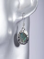 Fashion Jewelry náušnice oválek s tepaným rámečkem, zdobeno paua perletí