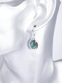 Fashion Jewelry náušnice oválek s tepaným rámečkem, zdobeno paua perletí
