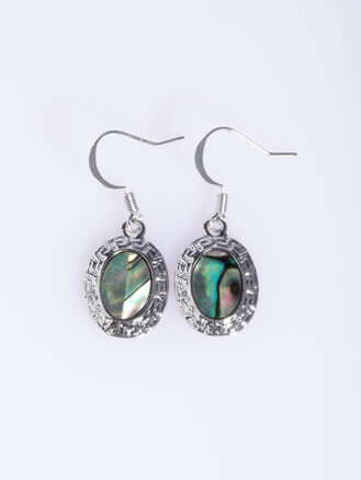 Fashion Jewelry náušnice oválek s tepaným rámečkem, zdobeno paua perletí