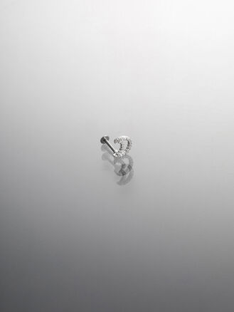 Tyčinka piercing z chirurgické oceli do brady s měsíčkem s kamínky 