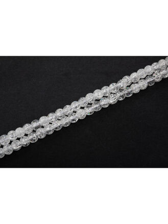 Korálková šňůra ze syntetického křišťálu čirého pukaného - 4 mm