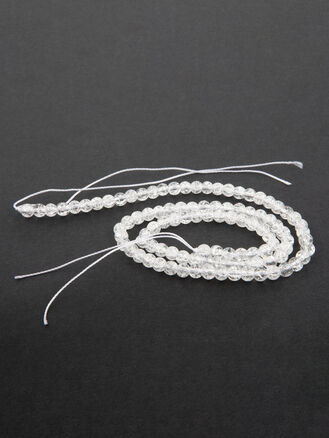 Korálková šňůra ze syntetického křišťálu čirého pukaného - 4 mm