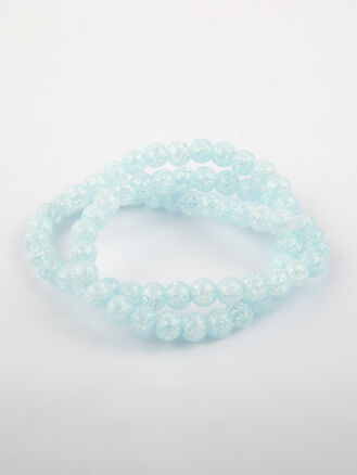 Korálková šňůra ze syntetického křišťálu barveného pukaného - 6 mm