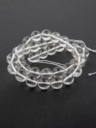 Korálková šňůra z čirých skleněných kuliček, velikost korálků 10 mm