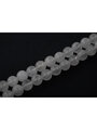 Korálková šňůra z bílých průhledných skleněných kuliček, velikost korálků 8 mm