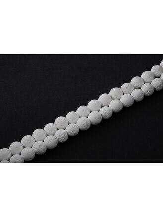 Korálková šňůra z lávy bílé - kuličky 6 mm