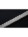 Korálková šňůra z lávy bílé - kuličky 6 mm