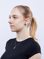 Luxusní sada náušnic a přívěsku na řetízku z chirurgické oceli ve tvaru černé kočičky s krystalky