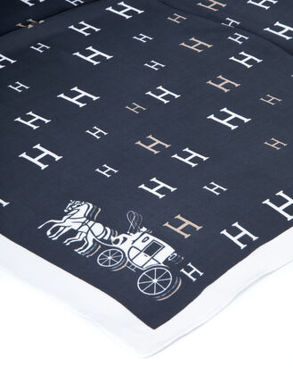 Dámský hebký šátek módní design vůz s koňmi a H
