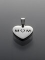 Přívěsek z chirurgické oceli srdíčko MOM stříbrné
