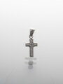 Přívěsek z leštěné chirurgické oceli, křížek s krystalky