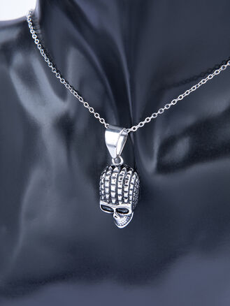 Stylový přívěsek z leštěné chirurgické oceli lebka a brýle