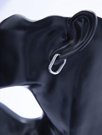 Třpytivé náušnice z leštěné chirurgické oceli, zdobeno krystaly