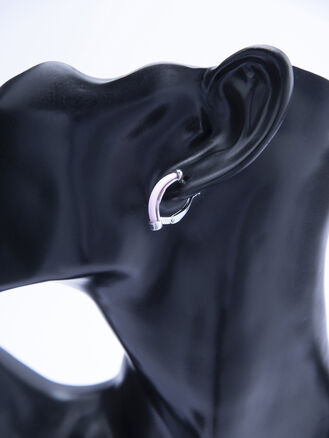 Elegantní náušnice z chirurgické oceli s růžovou keramikou 