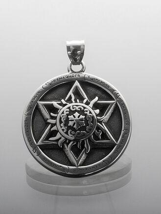 Masivní nápadný přívěsek z chirurgické oceli, mandala