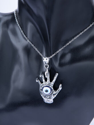 Masivní stylový přívěsek z chirurgické oceli ruka a oko