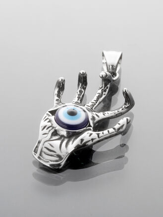 Masivní stylový přívěsek z chirurgické oceli ruka a oko