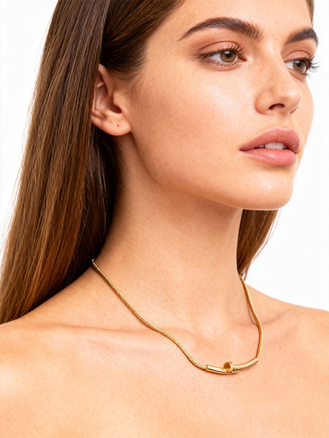 Náhrdelník z chirurgické oceli hřebík zlatý