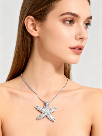 Náhrdelník, hladký řetízek z chirurgické oceli s hvězdicí