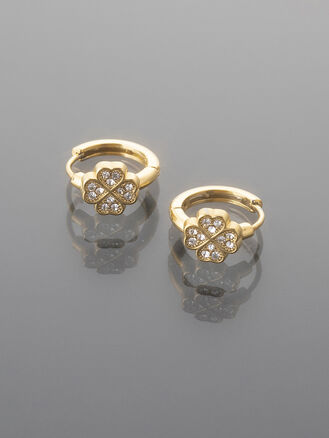 Elegantní náušnice z chirurgické oceli ve tvaru čtyřlístku 