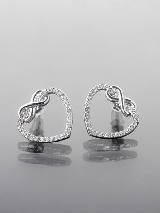 Elegantní srdcové náušnice z chirurgické oceli s krystalem pro ženy a dívky