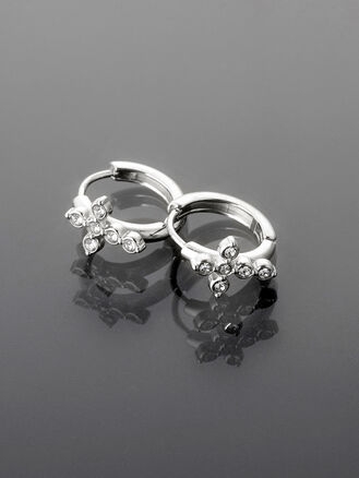 Elegantní kruhové náušnice z chirurgické oceli s krystalem pro ženy a dívky