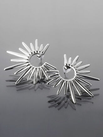 Elegantní náušnice z chirurgické oceli s motivem slunečních paprsků