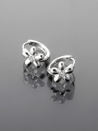 Elegantní kruhové náušnice ve tvaru květiny z chirurgické oceli pro ženy a dívky