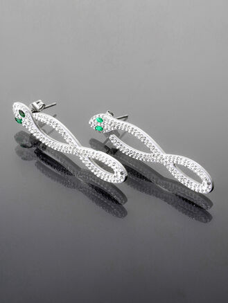 Elegantní visací náušnice ve tvaru zvířátek s krystalem z chirurgické oceli