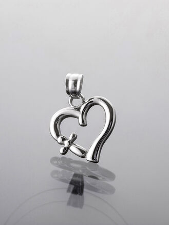 Přívěsek srdce z chirurgické oceli, stříbrná barva kovu