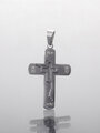 Výrazný přívěsek kříž s křížem, z leštěné chirurgické oceli