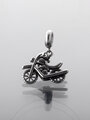 Přívěsek motorka, z leštěné chirurgické oceli, stříbrná barva kovu